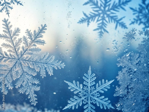 Snowflake close up winter background
