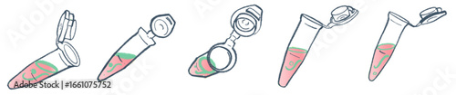 Microcentrifuge Tube PNG Illustration with Pink Liquid for Laboratory and Biology Clipart
