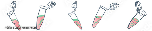 Microcentrifuge Tube PNG Illustration with Pink Liquid for Laboratory and Biology Clipart