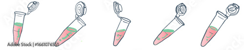 Microcentrifuge Tube PNG Illustration with Pink Liquid for Laboratory and Biology Clipart