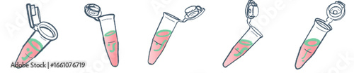 Microcentrifuge Tube PNG Illustration with Pink Liquid for Laboratory and Biology Clipart