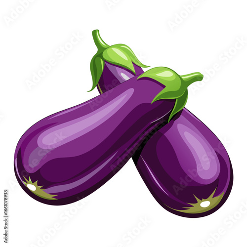 eggplants isolated on white background