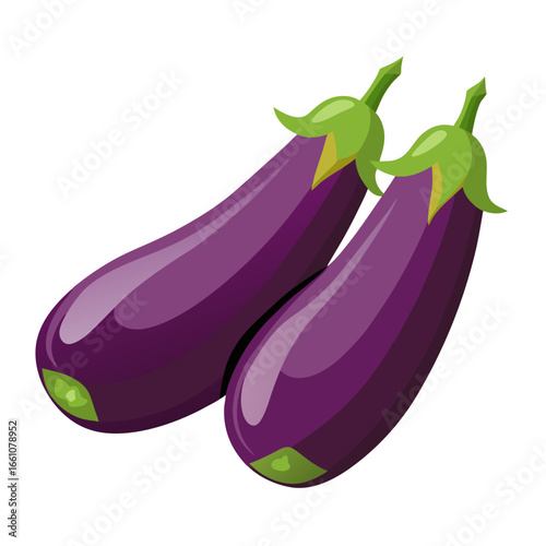 eggplants isolated on white background
