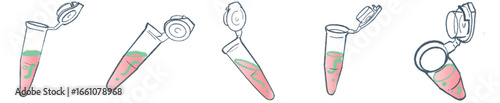 Microcentrifuge Tube PNG Illustration with Pink Liquid for Laboratory and Biology Clipart