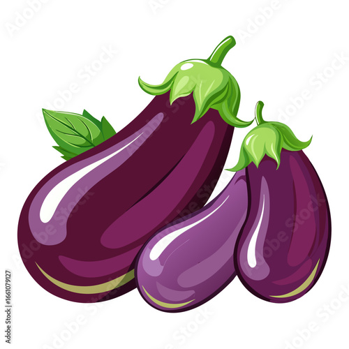 set of eggplants