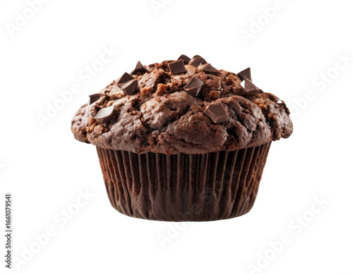 Chocolate mafia with chocolate chips on a transparent background