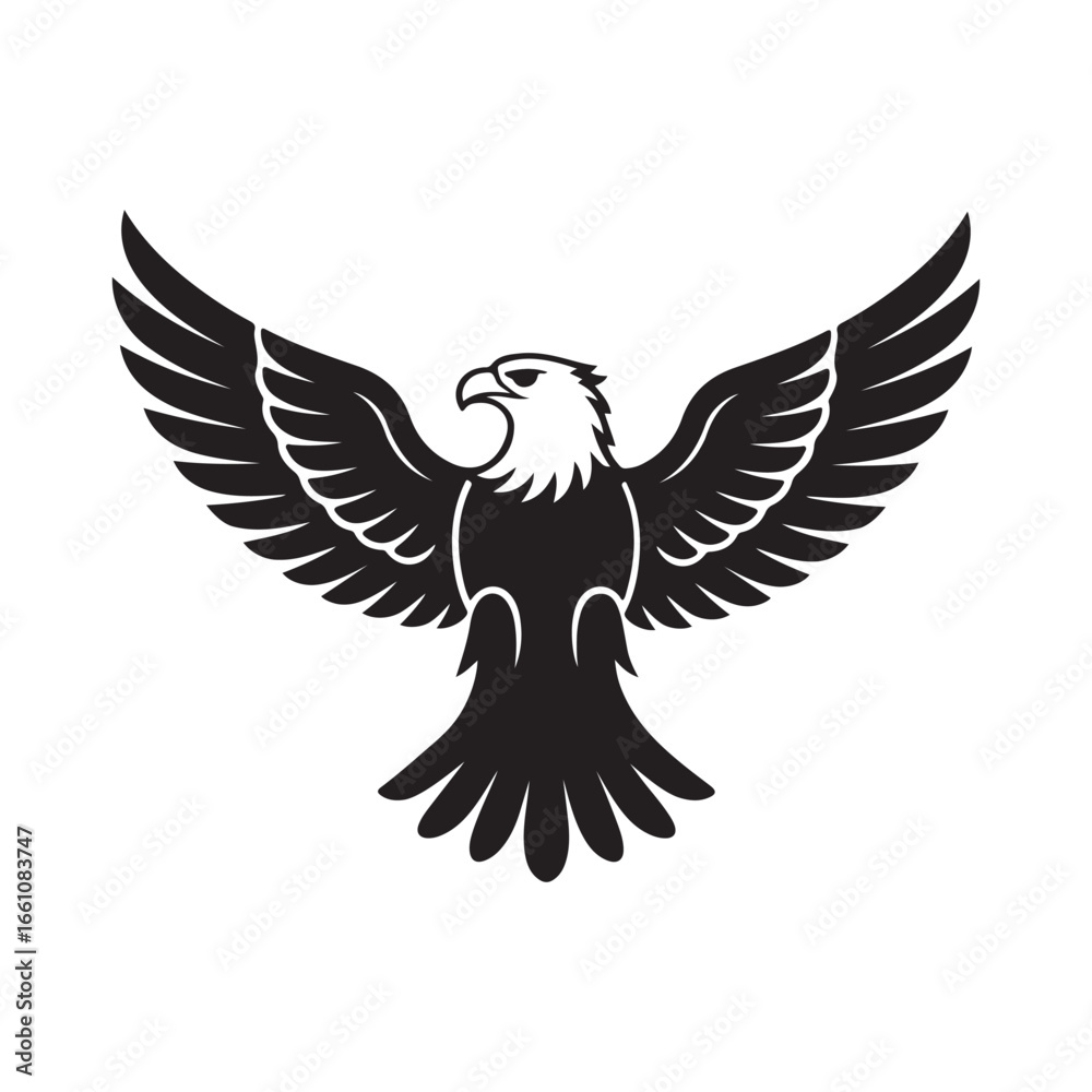 Fototapeta premium Eagle Silhouette Vector Illustration Design