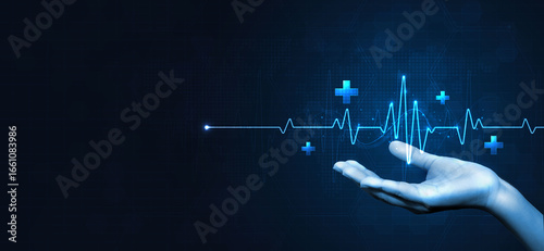 Heart pulse and heartbeat. world heart day. health care medical focus heartbeat for checking the function of the patient heart. modern simple design for medical apps, websites and hospital.