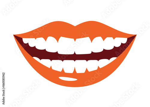 Open-mouthed smile with clean white teeth, a cheerful and happy expression, ideal for dental clinics, cosmetic dentistry, oral hygiene, and teeth whitening branding