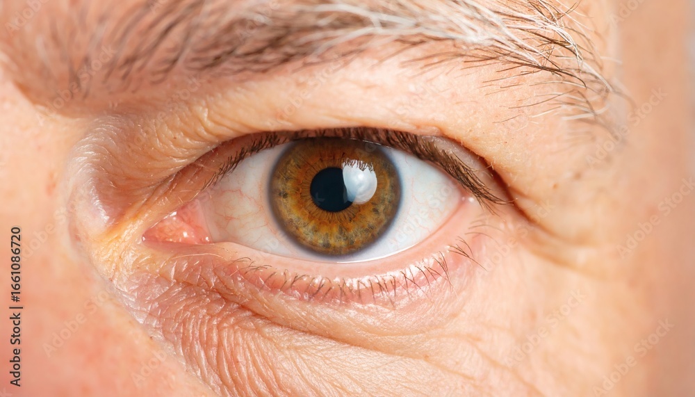 Fototapeta premium Captivating Close-Up of a Hazel Eye Details and Human Anatomy Revealed