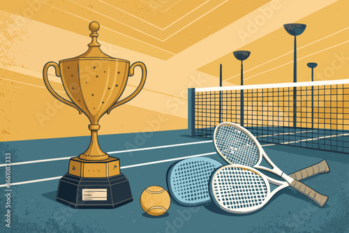 -padel-tournament-trophy-on-court-with-rackets-and.eps
