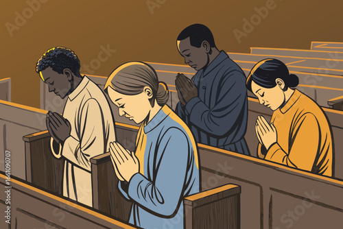 -people-praying-silently-in-pews--flat-bold-palett.eps