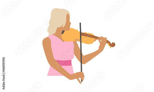 flat illustration of female violinist