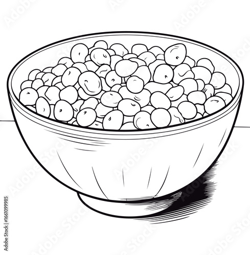 Coloring book for kids Cereal Bowl vector.