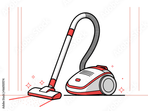 Cartoon style vacuum cleaner illustration for cleaning and home improvement projects vector image for blogs and articles