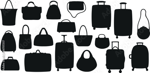 Handbag and Luggage Vector Set – Fashion, Accessories, Travel, Tote, Purse, Suitcase