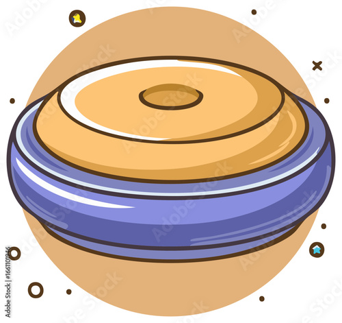 Whimsical clay target illustration with pastel colors and cartoonish design elements