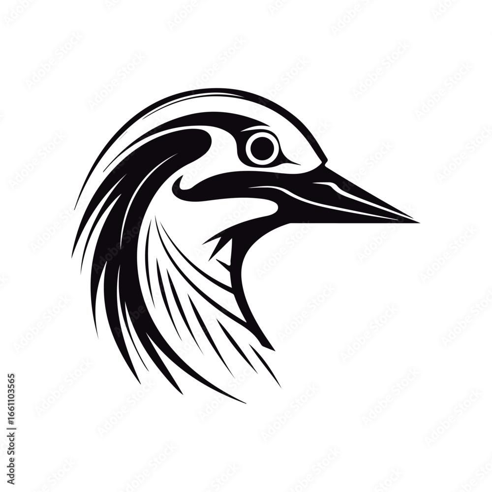 Obraz premium Coloring book for children baby Woodpecker vector illustration isolated on a white background.