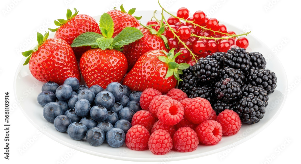 Obraz premium Isolated Assorted Berries Plate