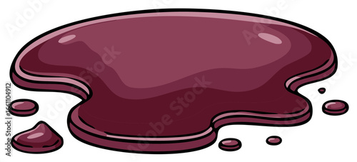 Flowing viscous liquid stain with layered shading and smooth edges