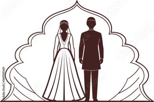 Bride Groom Archway Celebration wedding couple