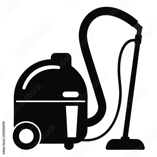 Minimal Vacuum Cleaner Silhouette Vector