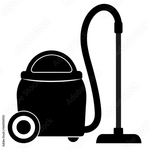 Minimal Vacuum Cleaner Silhouette Vector