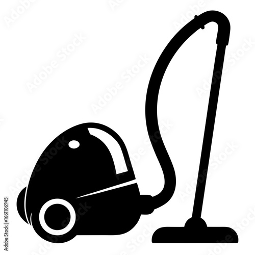 Minimal Vacuum Cleaner Silhouette Vector
