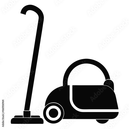 Minimal Vacuum Cleaner Silhouette Vector