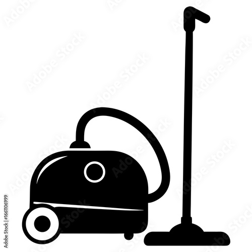 Minimal Vacuum Cleaner Silhouette Vector