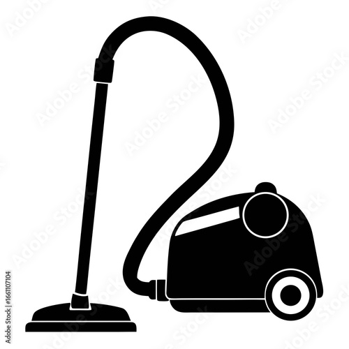 Minimal Vacuum Cleaner Silhouette Vector