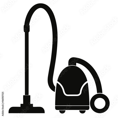 Minimal Vacuum Cleaner Silhouette Vector