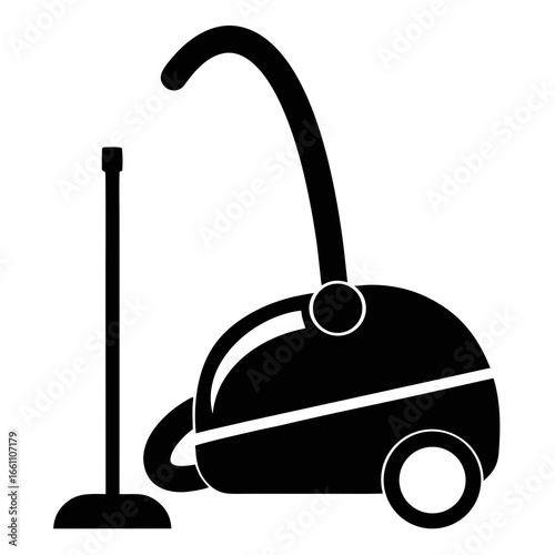Minimal Vacuum Cleaner Silhouette Vector