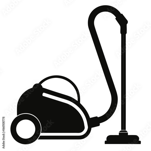 Simple Black Vacuum Icon on White