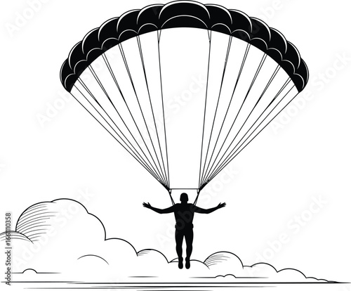 Skydiving Adventure Vector Art.