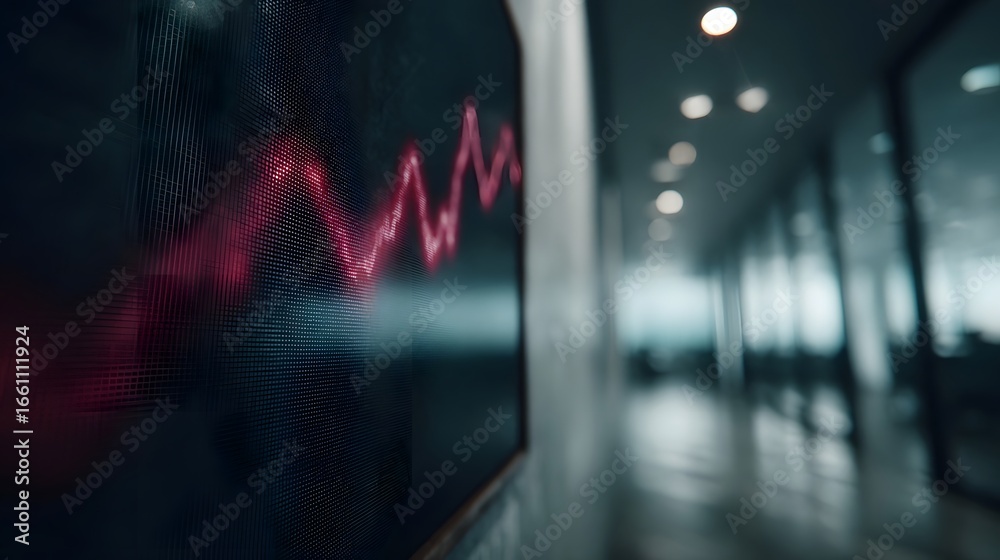 Fototapeta premium Investment timeline displayed on glass board in a business office setting