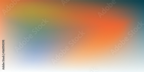 Abstract seaside. Ocean landscape vector texture. Aesthetic blue and beige gradient background. Blurred sea wave pattern. Sun, clouds, rays. Ocean breeze wide banner