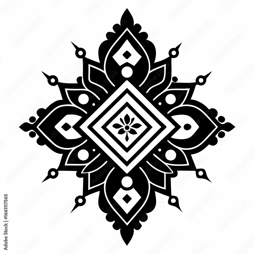 Fototapeta premium Simple Black Ethnic Pattern Illustration