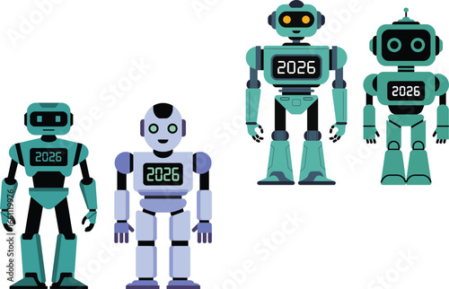 Retro Robot Collection Vintage Bot Designs for Digital Projects