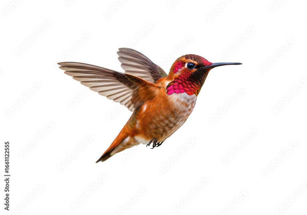 Fototapeta premium Hummingbird in flight isolated on transparent background