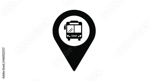 Bus Station Location Pin Icon