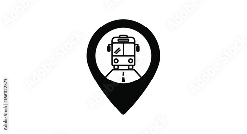 Bus Station Location Pin Icon