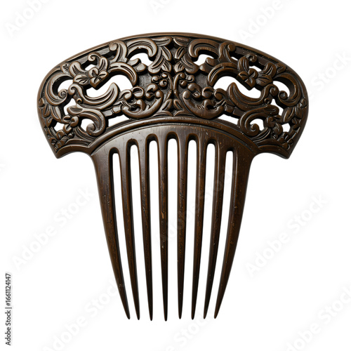 Antique Carved Hair Comb: Victorian Era Hair Accessory Detail