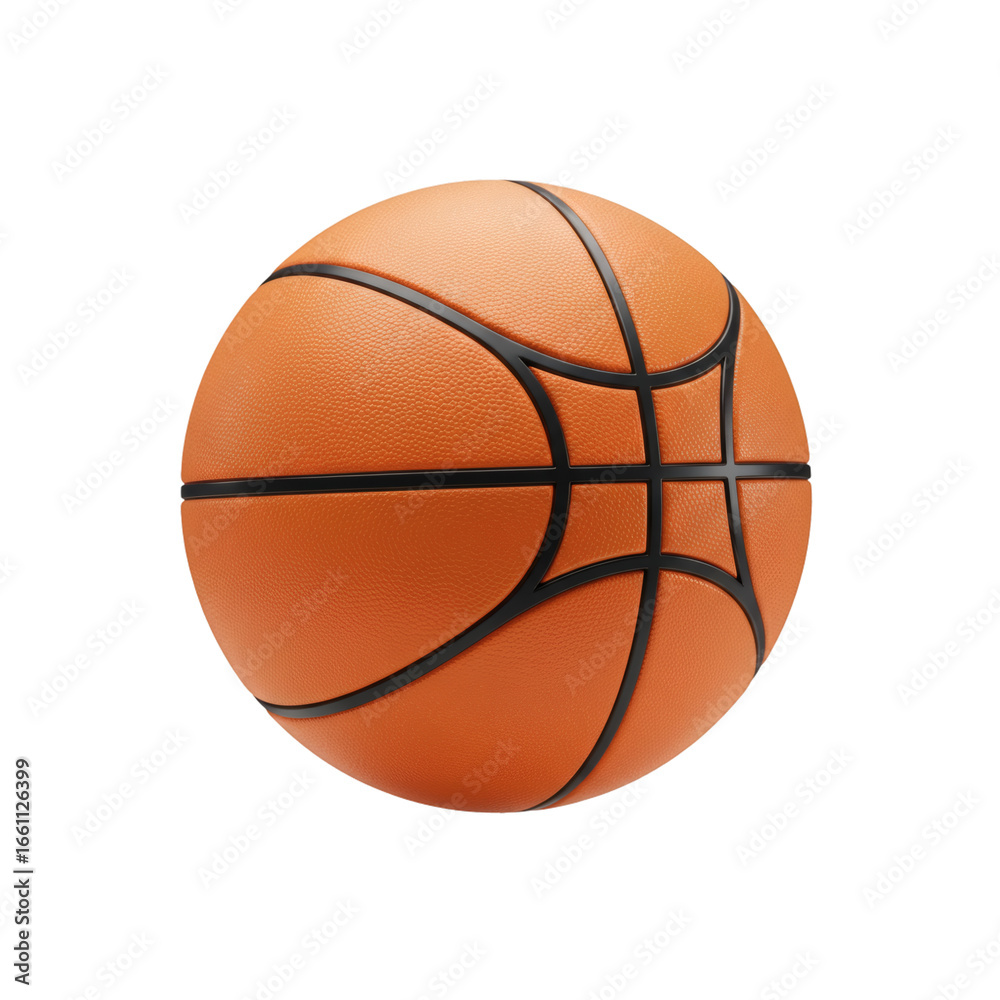 Fototapeta premium A classic orange basketball, perfectly centered Isolated on a Transparent Background, PNG, Cutout