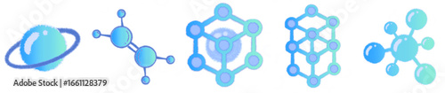 Molecule and Atom Structure PNG Illustration for Science, Chemistry, and Education Design