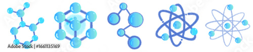 Molecule and Atom Structure PNG Illustration for Science, Chemistry, and Education Design