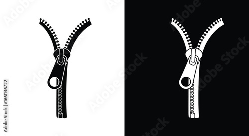 Black and White Zipper Split Design