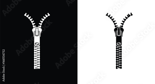Black and White Zipper Split Design