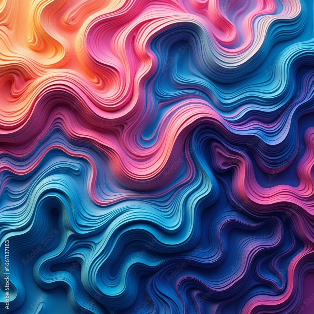 Fototapeta premium Psychedelic fluid waves