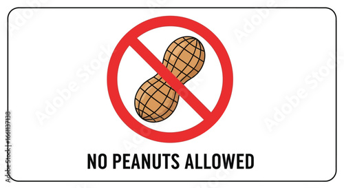 No Peanuts Allergy Warning Icon